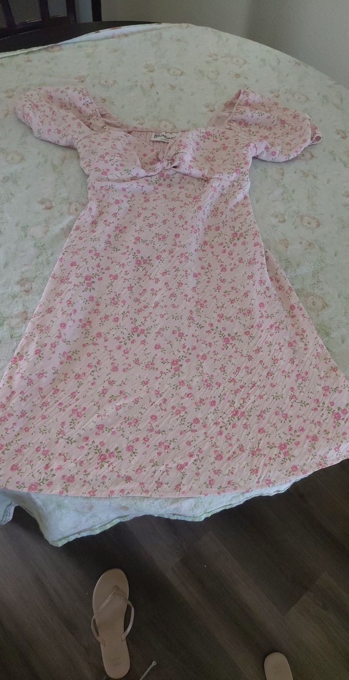 No Boundaries Light Pink Floral Puff Sleeve Dress